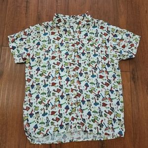 ALAB MUSHROOM BUTTON DOWN SHORT SLEEVE TOP SIZE XS